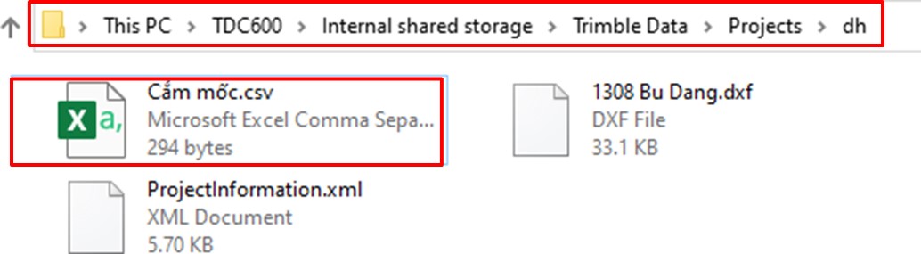 Copy file tọa độ từ máy tính vào bộ nhớ máy bộ điều khiển TDC600.