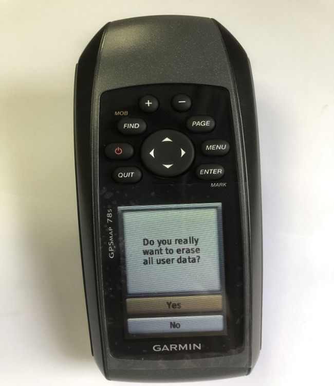 Chức năng cài lại chế độ mặc định trên máy định vị GPS cầm tay Garmin.