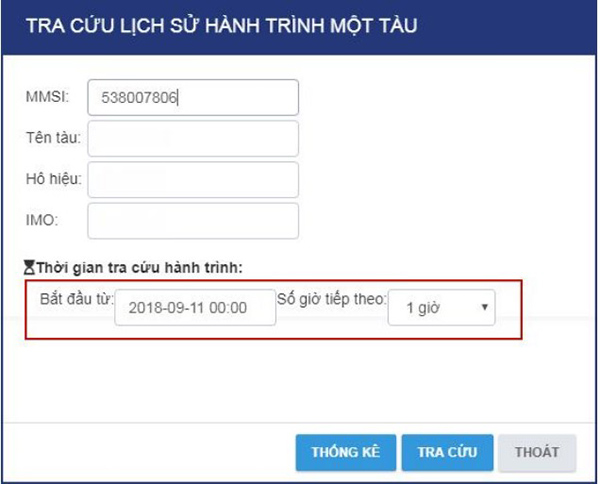 Hướng dẫn tra cứu lịch sử hành trình tàu trên phần mềm quản lý tàu