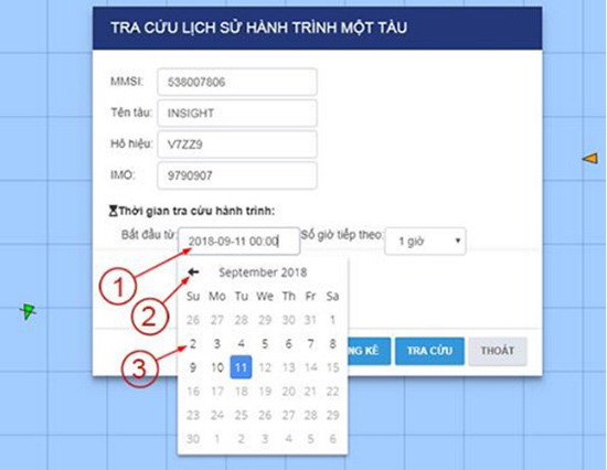 Hướng dẫn tra cứu lịch sử hành trình tàu trên phần mềm quản lý tàu