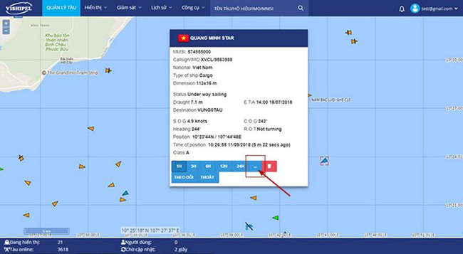 Hướng dẫn tra cứu lịch sử hành trình tàu trên phần mềm quản lý tàu