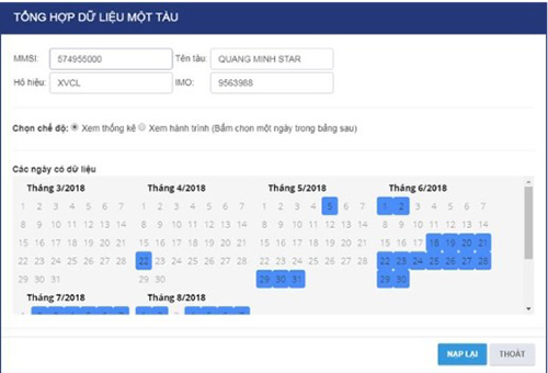 Hướng dẫn tra cứu lịch sử hành trình tàu trên phần mềm quản lý tàu