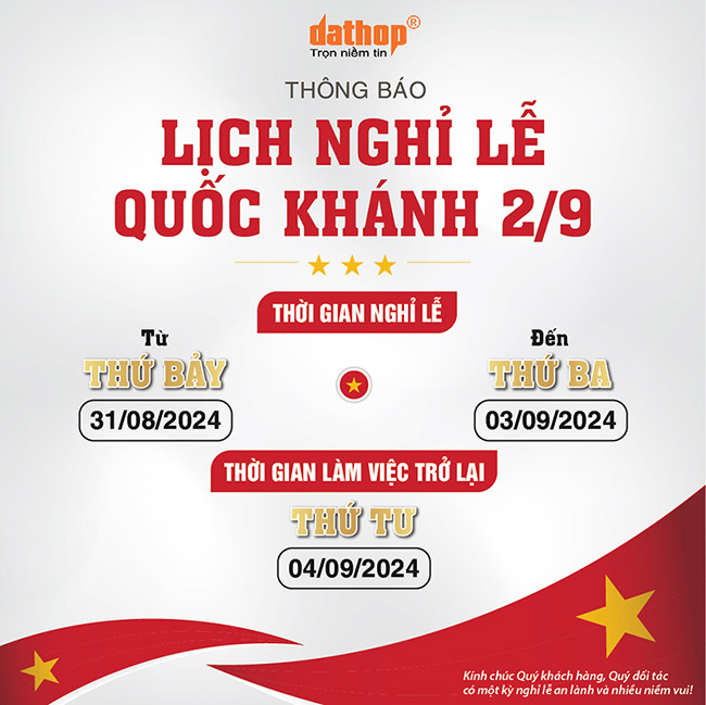 Thông báo lịch nghỉ Lễ Quốc Khánh (2/9) năm 2024