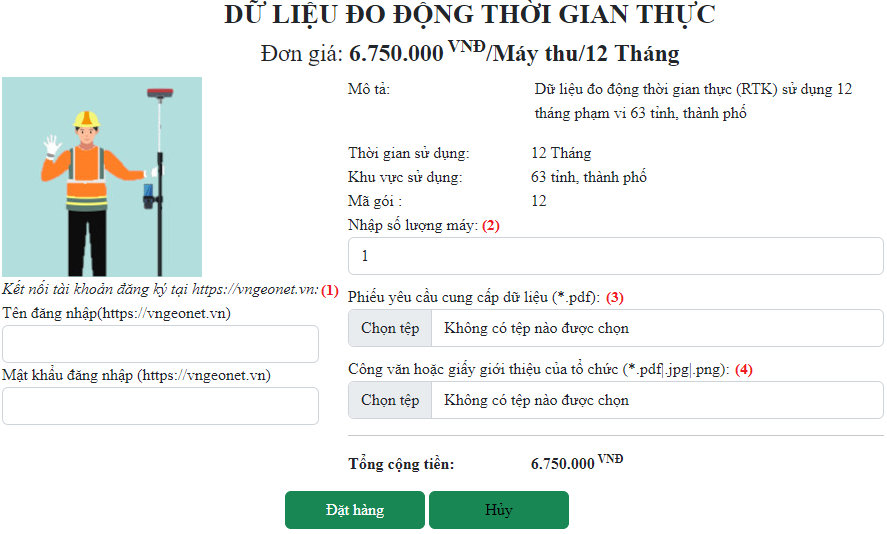 Hướng dẫn đăng ký và đóng phí sử dụng trạm CORS quốc gia đo GNSS RTK