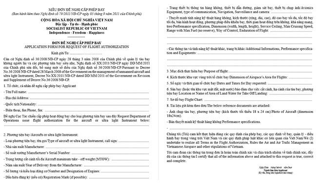Thủ tục xin giấy phép bay UAV là bước cực kì cần thiết cho việc vận hành UAV LiDAR.